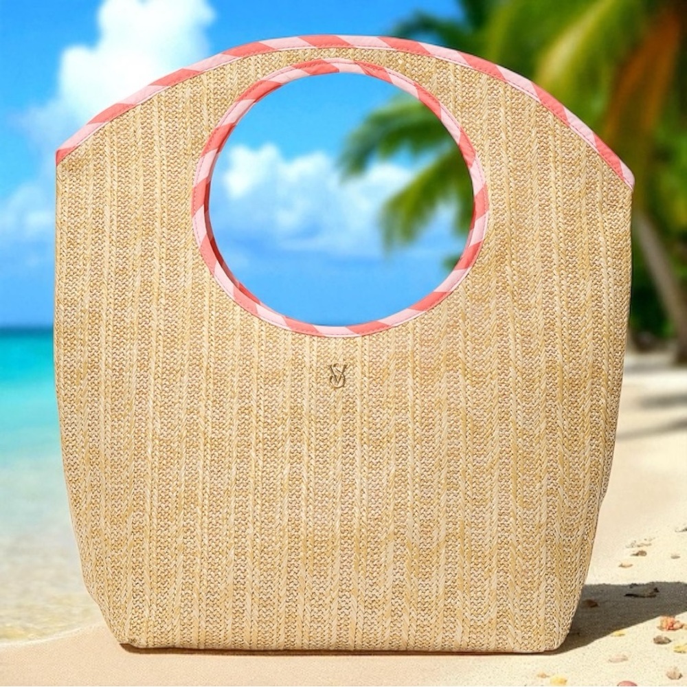 NEW VS “Beachy” Bombshell REVERSIBLE Tote Bag! Fun & Practical! VS Logo in Gold